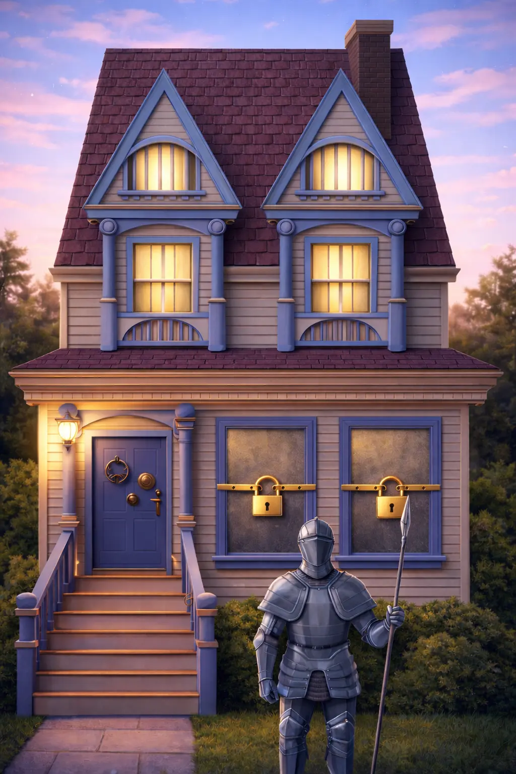 Early evening security illustration